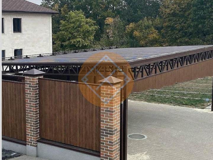 односкатный навес для загородного дома