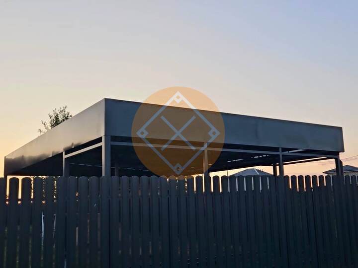 прямой металлический навес Хай Тек