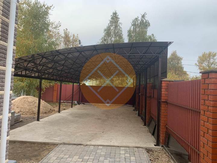 односкатный навес для более трех авто