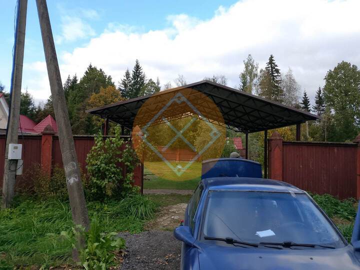 двускатный навес из профилированного листа