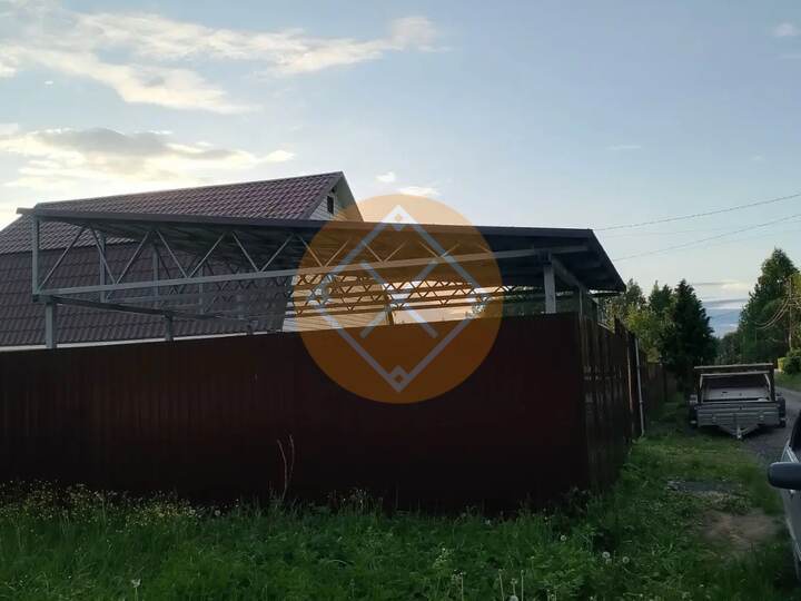 навес для дачного дома из профлиста