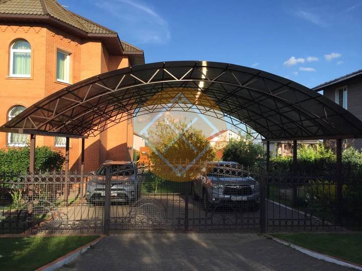 арочный навес для двух авто