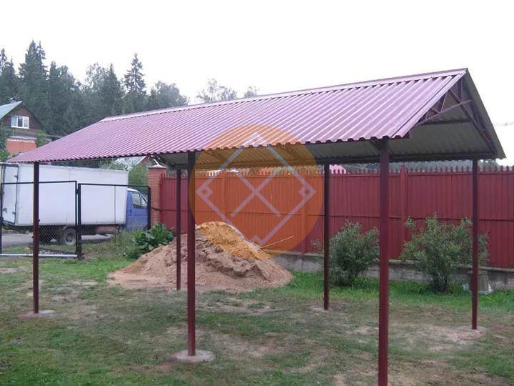 навес с профнастилом