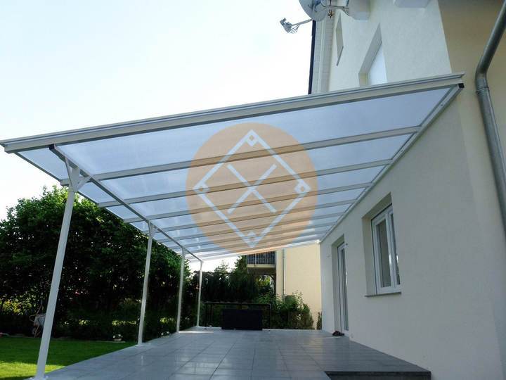 навес к дому с односкатной крышей