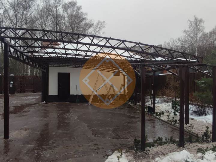 конструкция навеса для дачи