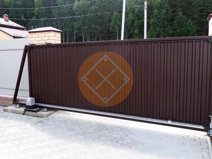 откатные ворота из профнастила