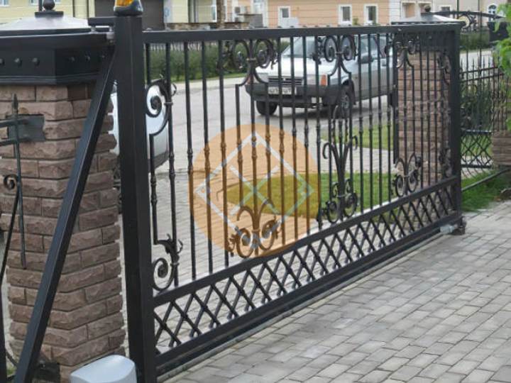 откатные кованые ворота