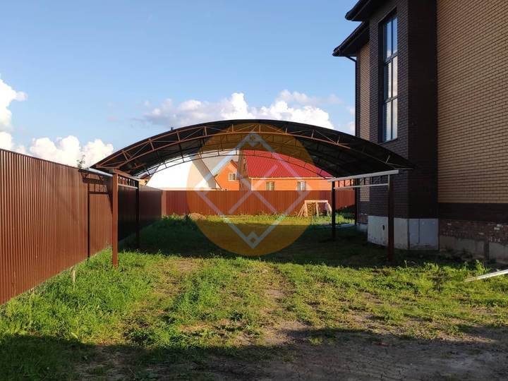 двускатный навес для дачи