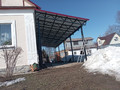 навес примыкающий к дому с односкатной крышей