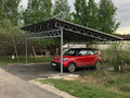 навес для автомобилей с односкатной крышей