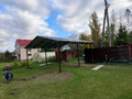 навес из профлиста с двускатными фермами