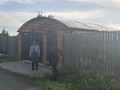 отдельностоящий арочный навес из профилированного поликарбоната